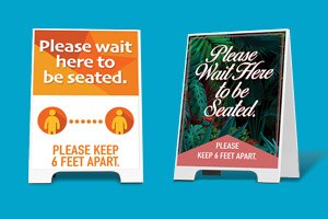 Sidewalk signs for COVID